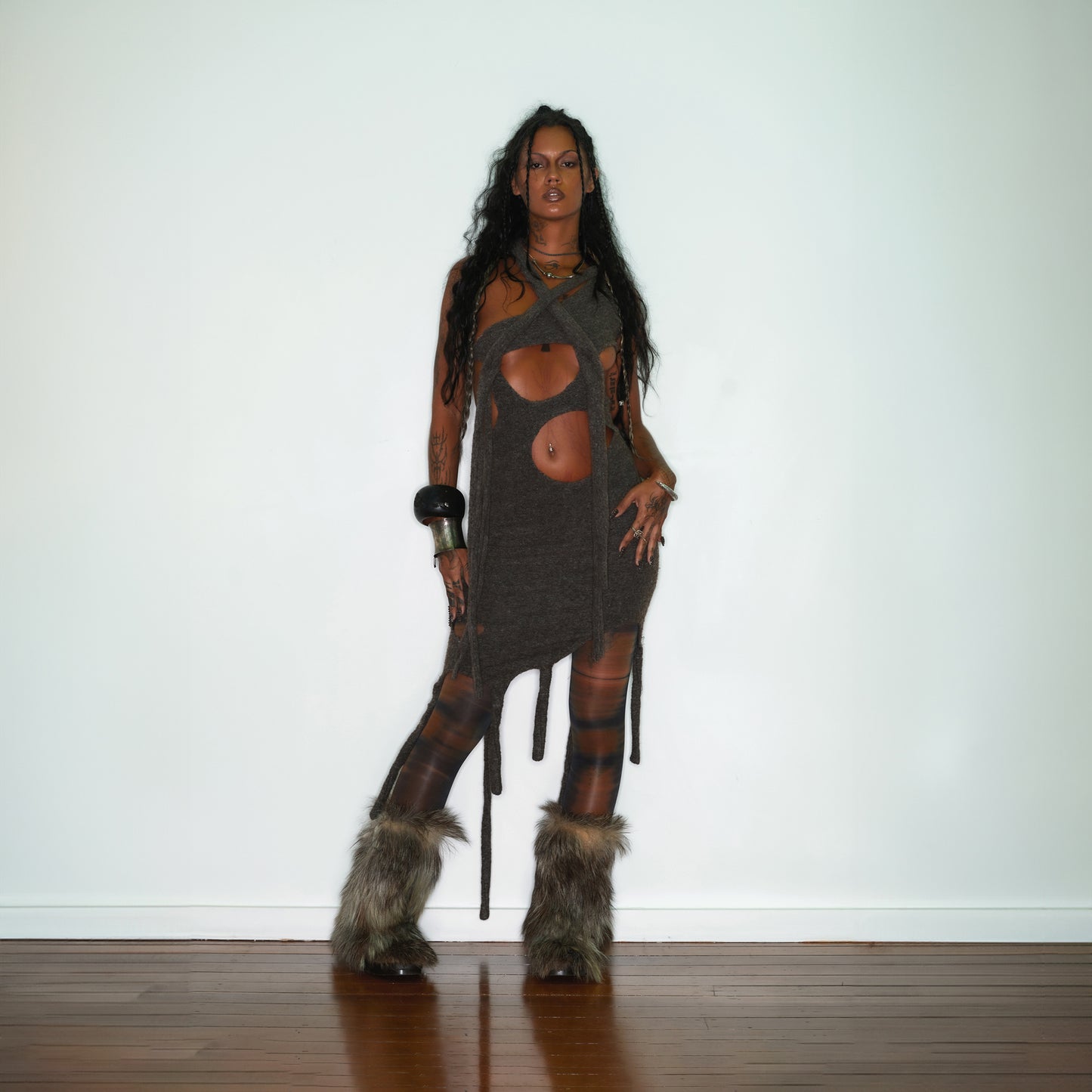 one-strap melting dress